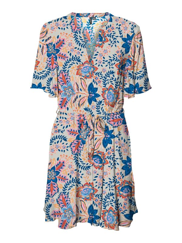 VERO MODA VERO MODA Рокля тип риза 'MENNY'  синьо / златистожълто / сребърно сиво / бордо