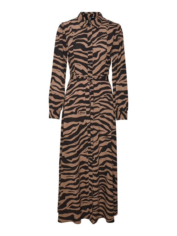 VERO MODA VERO MODA Рокля тип риза 'SHILAH NAJA'  кафяво / черно