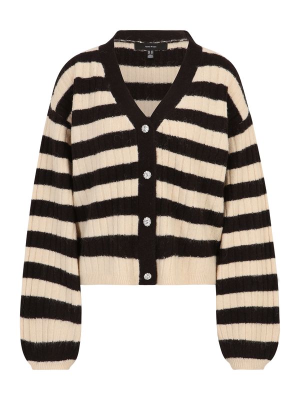 Vero Moda Tall Vero Moda Tall Плетена жилетка 'ELYA'  черно / мръсно бяло