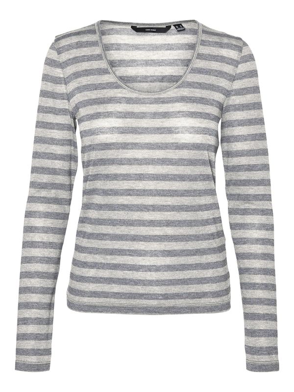 VERO MODA VERO MODA Тениска 'CARLA'  светлосиво / черно
