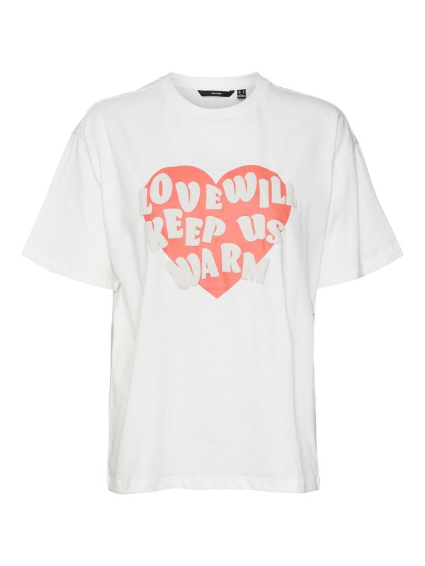 VERO MODA VERO MODA Тениска 'EIA MIA'  праскова / бяло