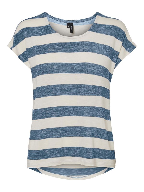 VERO MODA VERO MODA Тениска 'Wide'  гълъбово синьо / бяло