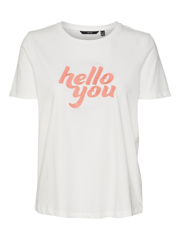 VERO MODA VERO MODA Тениска  злато / корал / бяло