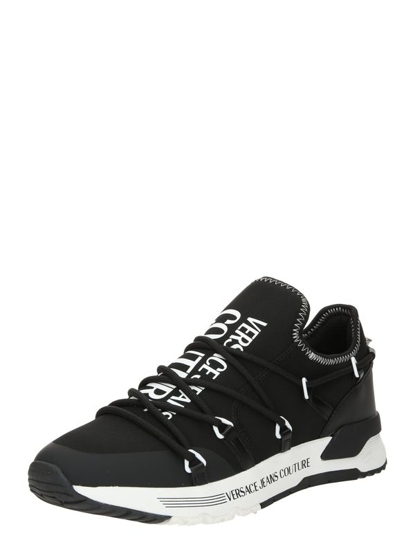 Versace Jeans Couture Versace Jeans Couture Спортни обувки Slip On 'DYNAMIC'  черно / бяло