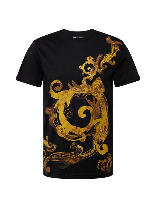 Versace Jeans Couture Versace Jeans Couture Тениска  пуебло оранжево-кафяво / златистожълто / черно