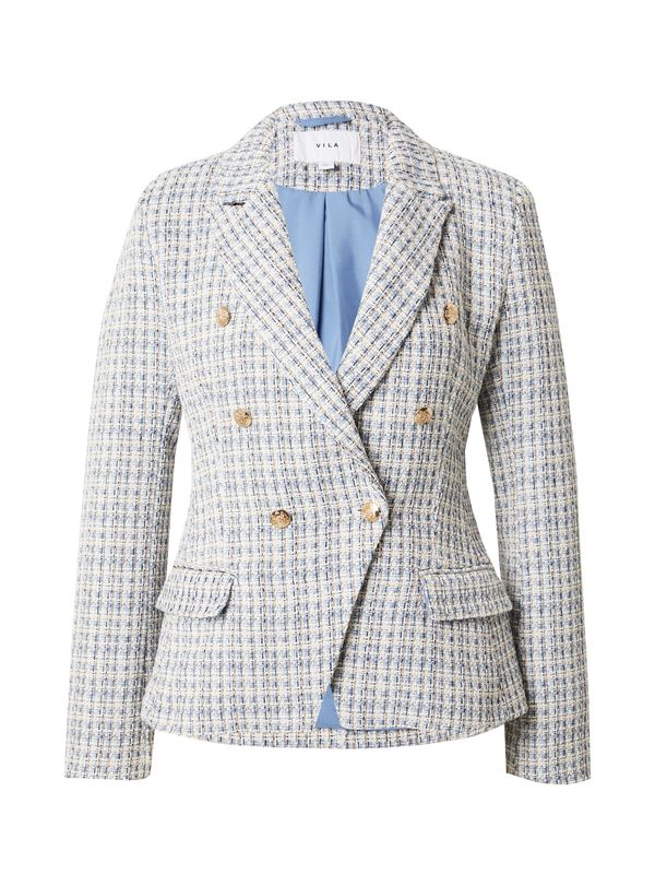 VILA VILA Блейзър 'VIRAMONY'  кремаво / светлобежово / светлосиньо / тъмносиньо