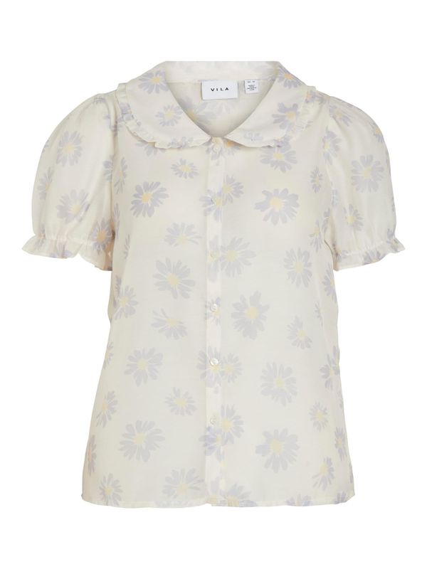 VILA VILA Блуза 'Bilia'  пастелно жълто / пастелнолилаво / бяло