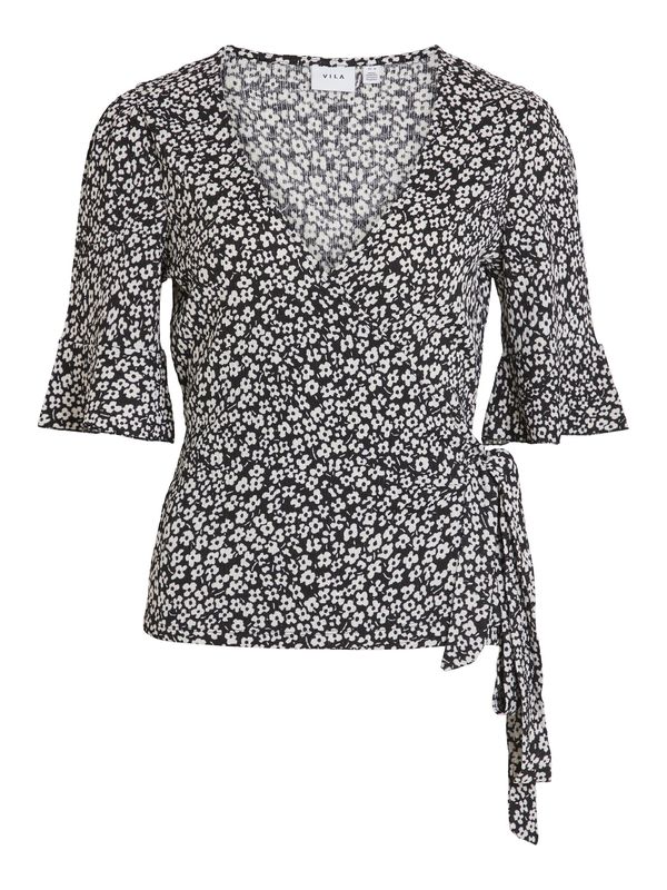 VILA VILA Блуза 'Caia'  черно / бяло
