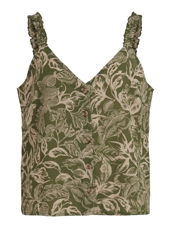 VILA VILA Блуза 'ETNI TIA'  светлобежово / маслина