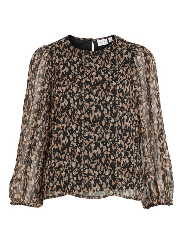 VILA VILA Блуза 'Falia'  бежово / цвят "пясък" / светлокафяво / черно
