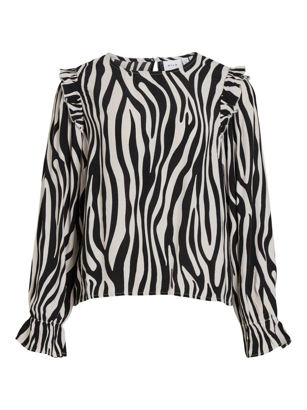 VILA VILA Блуза 'Fini'  черно / бяло