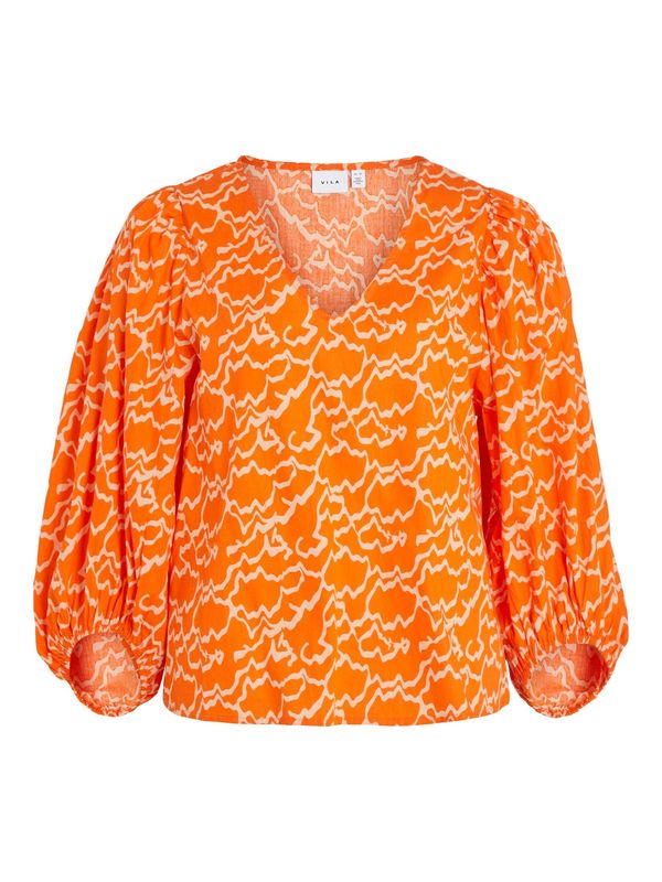 VILA VILA Блуза 'Flora'  оранжево-червено