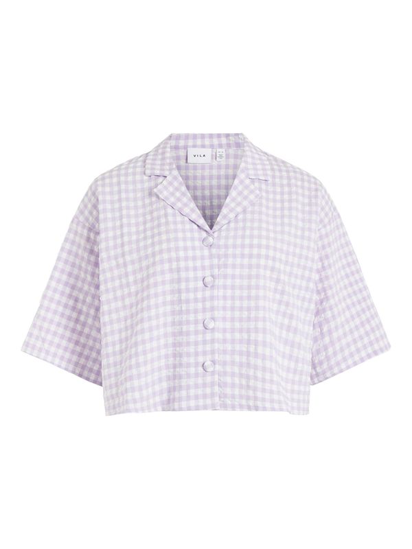 VILA VILA Блуза 'Gingsie'  пастелнолилаво / бяло