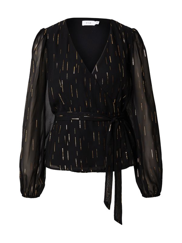 VILA VILA Блуза 'GOLD'  злато / черно