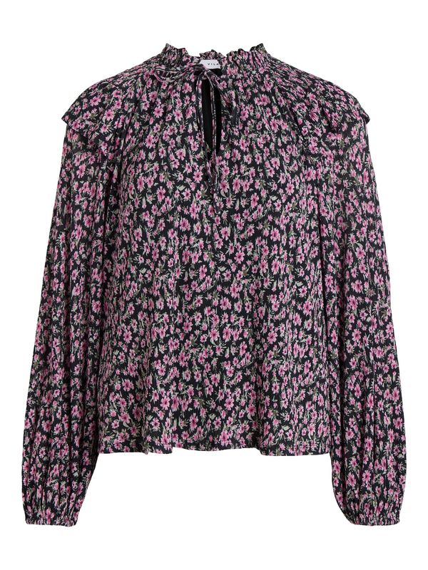 VILA VILA Блуза 'Linus Nua'  каки / розово / черно / бяло