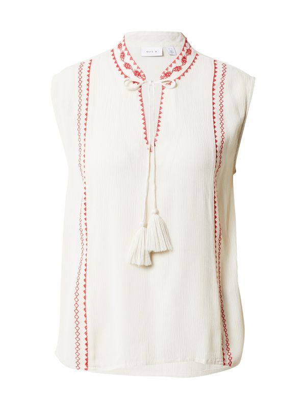 VILA VILA Блуза 'Michelle'  кремаво / червено