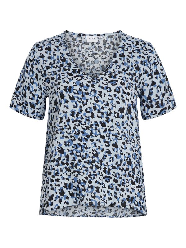 VILA VILA Блуза 'PAYA'  гълъбово синьо / светлосиньо / черно