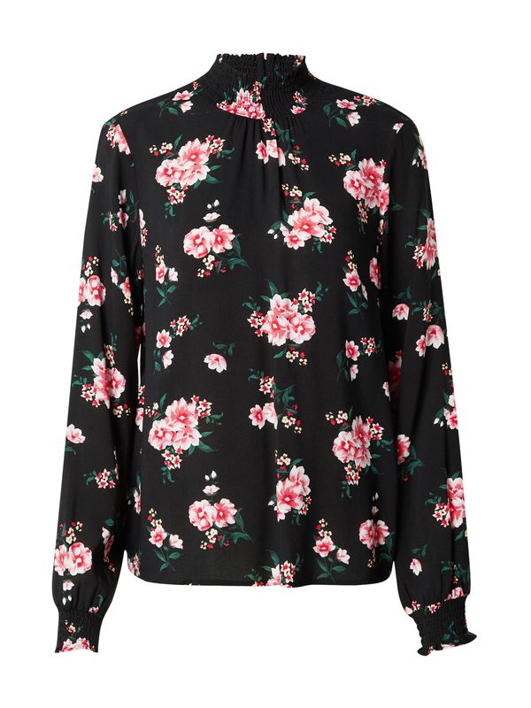 VILA VILA Блуза 'Paya'  тъмнозелено / бледорозово / черно / бяло