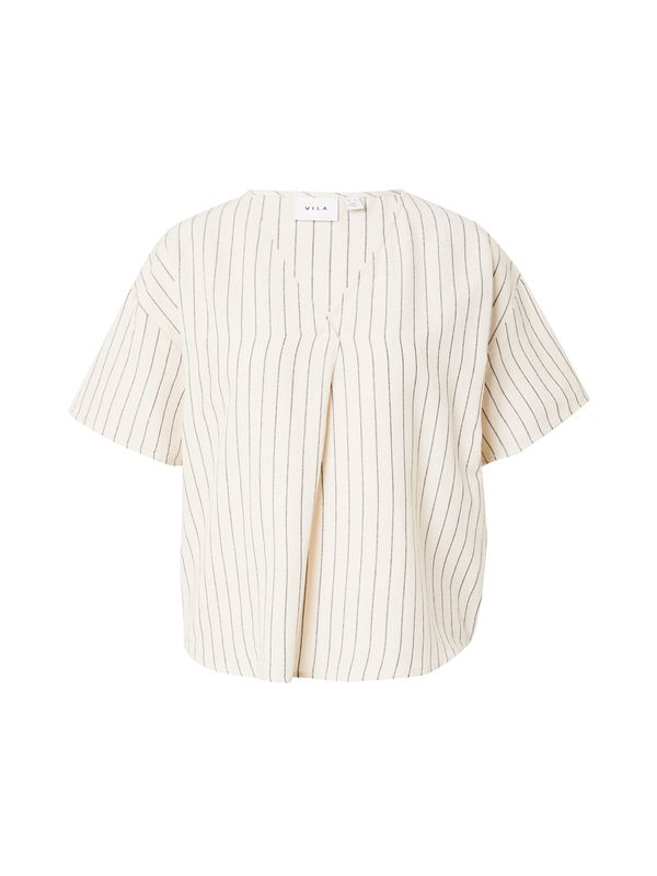 VILA VILA Блуза 'PRISILLA'  бежово / тъмнокафяво