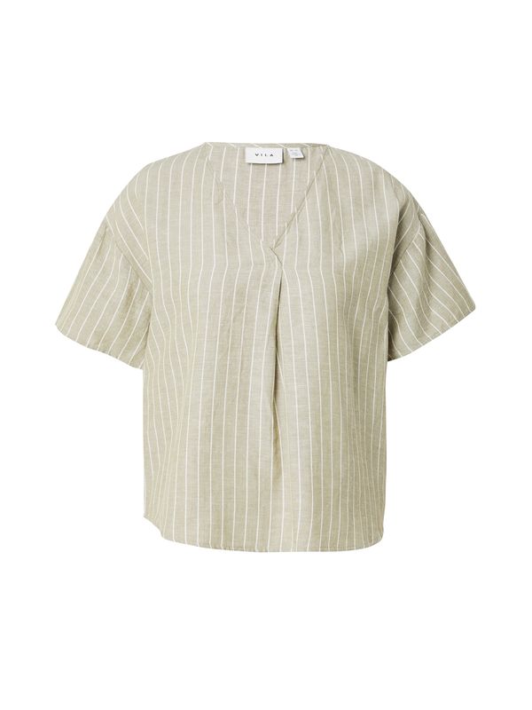 VILA VILA Блуза 'PRISILLA'  пастелно зелено / бяло