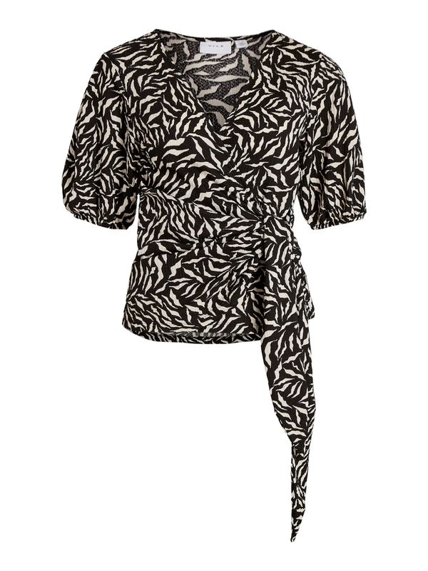 VILA VILA Блуза 'Steffi Zafia'  черно / естествено бяло