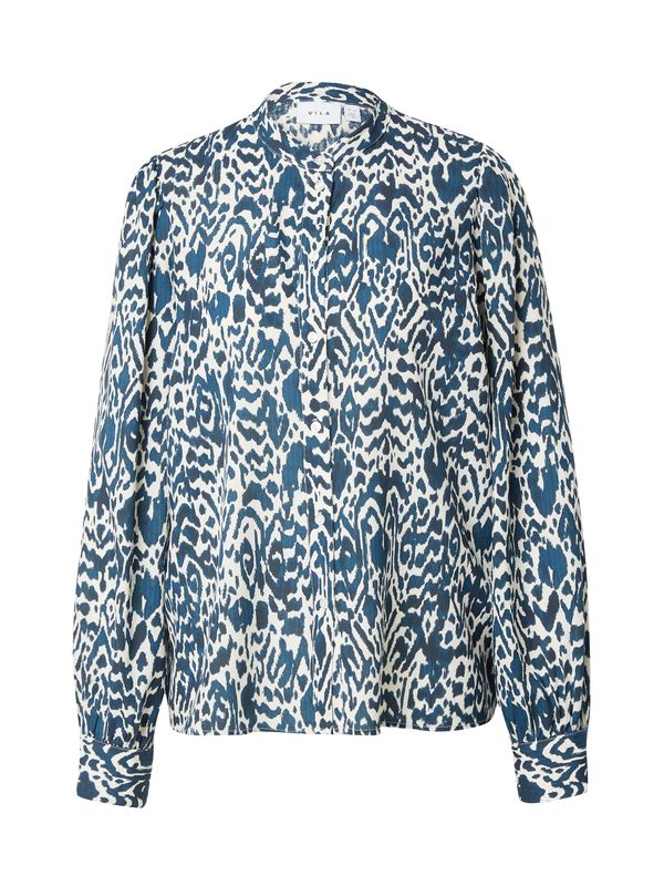VILA VILA Блуза 'SUA'  циан / бяло