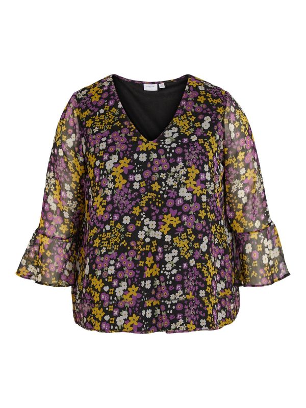 Vila Curve Vila Curve Блуза 'Falia'  горчица / лилав / черно / бяло