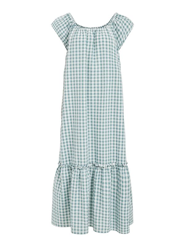 VILA VILA Лятна рокля  нефритено зелено / бяло