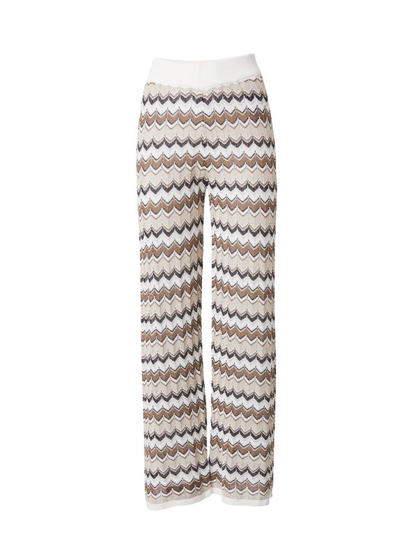 VILA VILA Панталон 'EMBER'  кафяво / сиво-бежово / черно / мръсно бяло