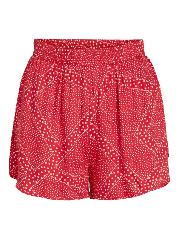 VILA VILA Панталон 'NISJA'  тъмночервено / бяло