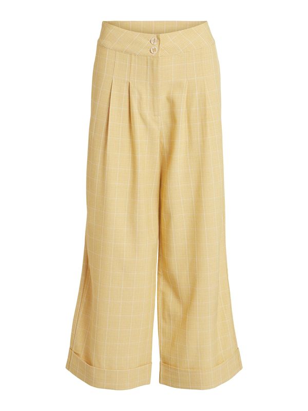 VILA VILA Панталон с набор 'Emily'  лимоненожълто / бяло