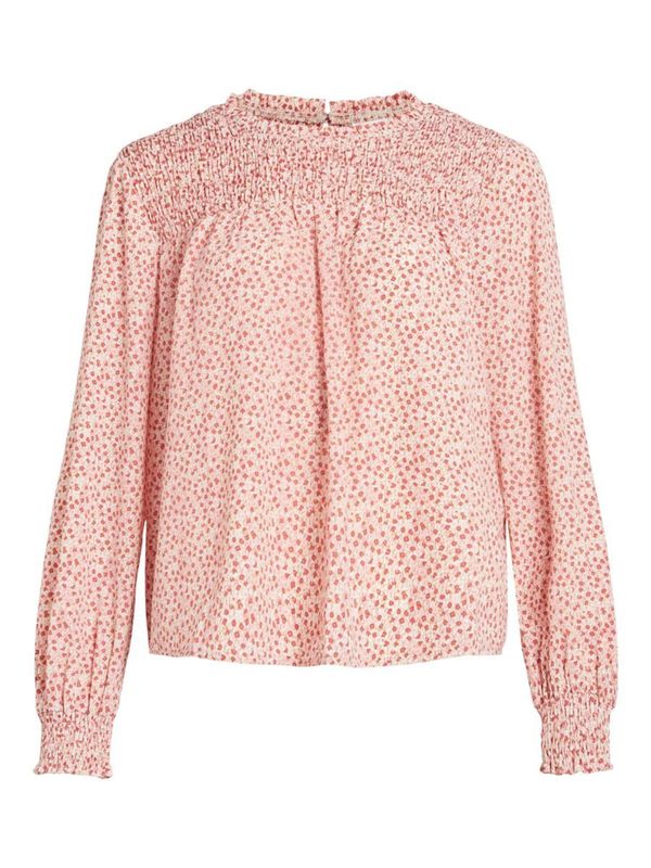 Vila Petite Vila Petite Блуза 'Sunny'  бежово / цвят "пясък" / бледорозово / червено