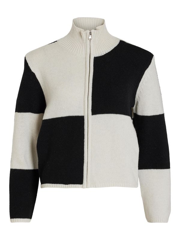 VILA VILA Плетена жилетка  бежово / черно