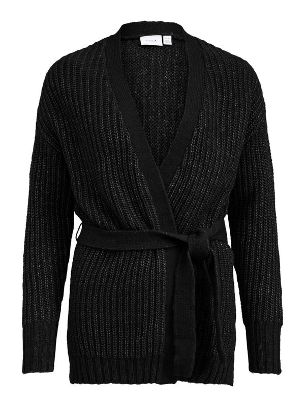 VILA VILA Плетена жилетка  черно