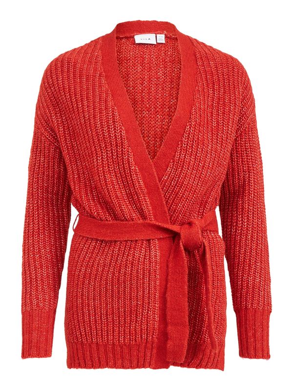 VILA VILA Плетена жилетка 'FELO'  огнено червено
