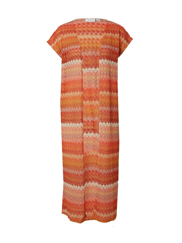 VILA VILA Плетена жилетка 'JOE'  кремаво / оранжево / корал / неоново оранжево