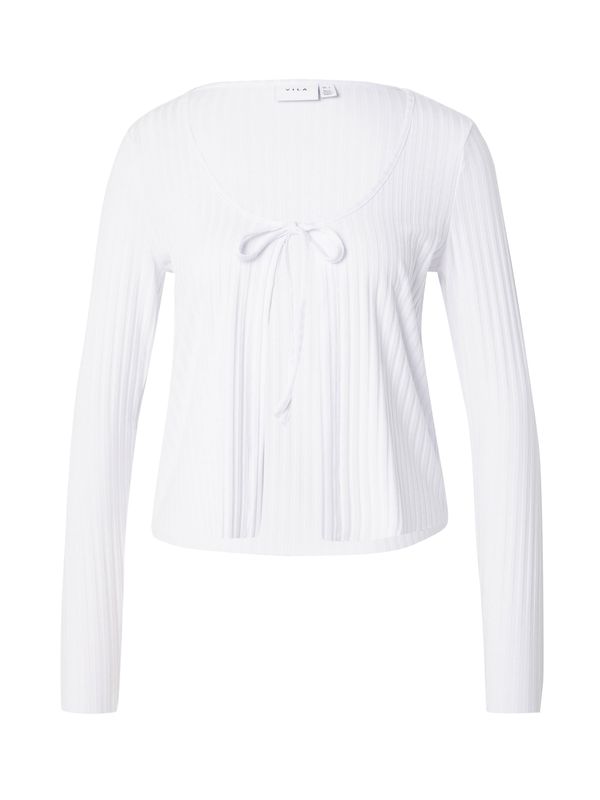 VILA VILA Плетена жилетка 'RIBINI'  бяло