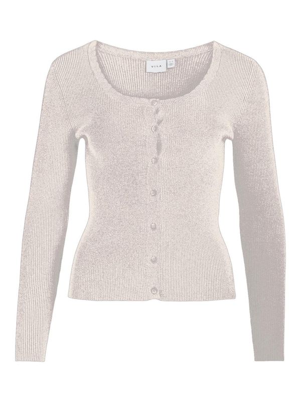 VILA VILA Плетена жилетка 'SPACY'  светлобежово