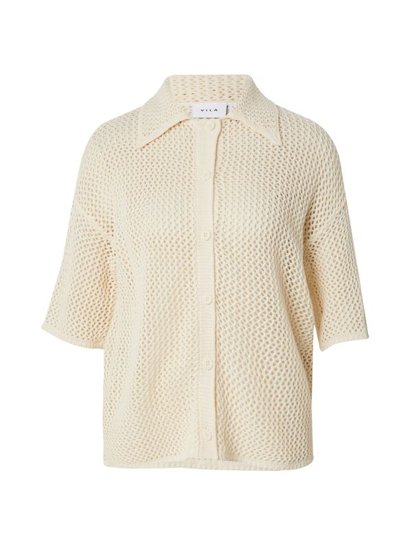 VILA VILA Плетена жилетка 'ZOLA'  кремаво