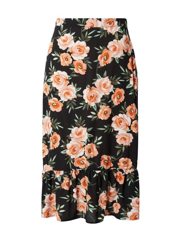 VILA VILA Пола 'DOTTIAS'  тъмнозелено / кайсия / тъмнооранжево / черно