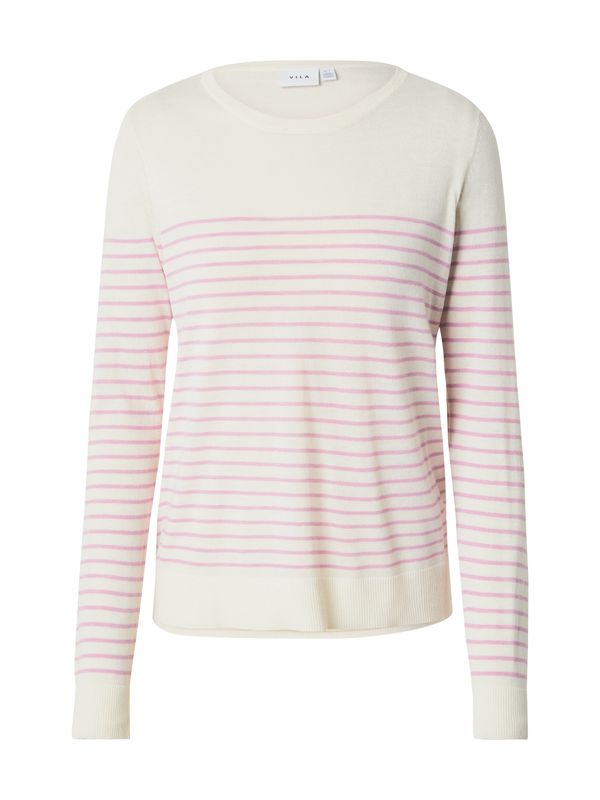 VILA VILA Пуловер 'ABELLA'  лилав / бяло