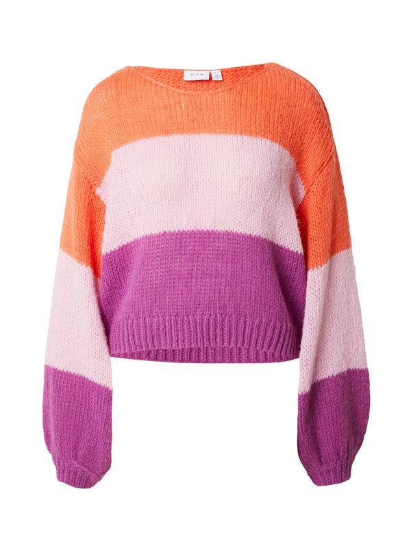 VILA VILA Пуловер 'CHOCA'  орхидея / корал / пастелно розово