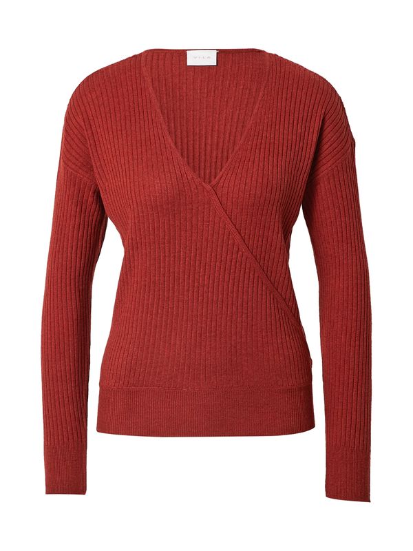 VILA VILA Пуловер 'GRADE'  тъмночервено