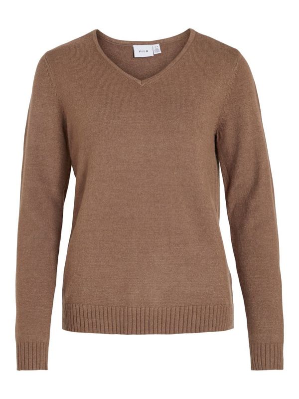 VILA VILA Пуловер  кафяв меланж