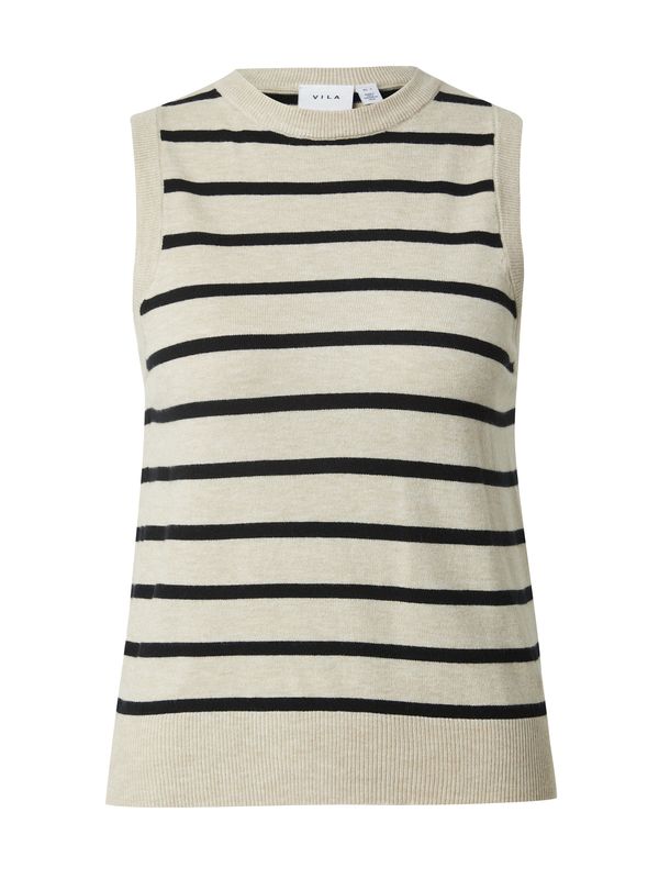 VILA VILA Пуловер 'Lina'  капучино / черно