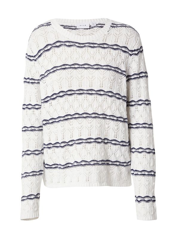 VILA VILA Пуловер 'SALANDA'  морскосиньо / бяло