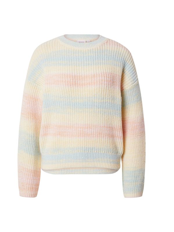 VILA VILA Пуловер 'SMAGDA'  бежово / пастелно синьо / пастелно розово