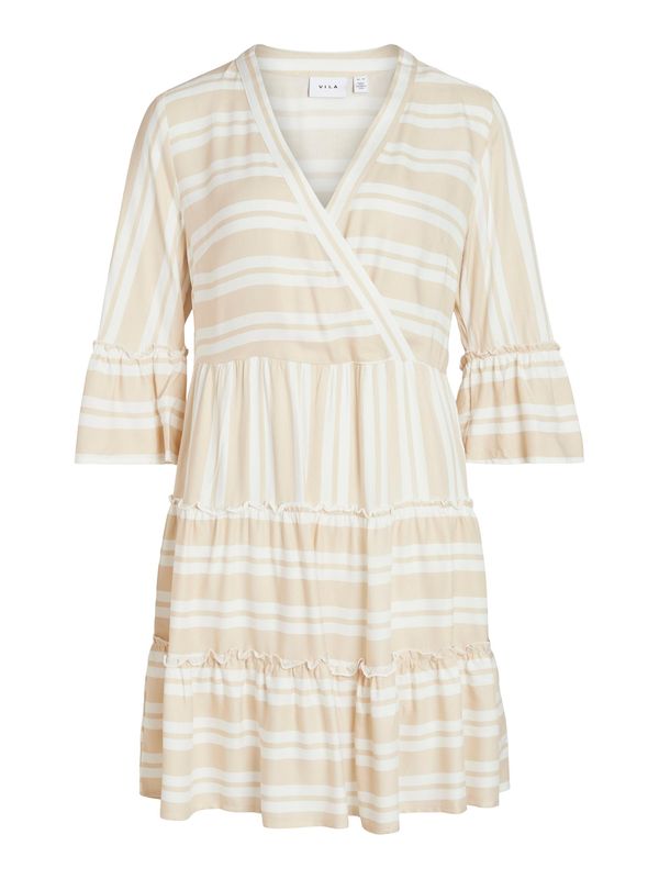 VILA VILA Рокля 'Billy'  капучино / бяло