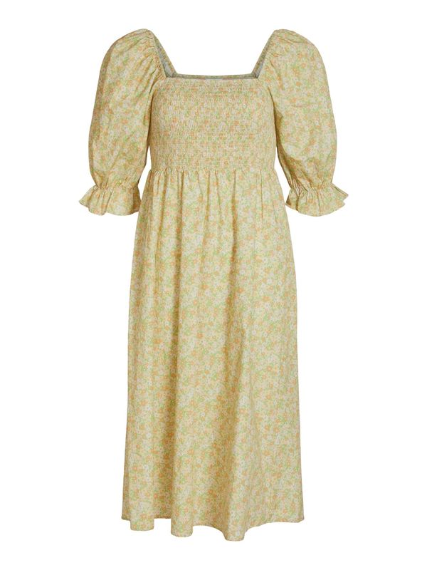 VILA VILA Рокля 'Colmena'  пастелно жълто / светлозелено / светлооранжево / бяло