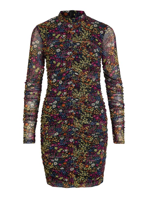 VILA VILA Рокля 'Dafni'  жълто / тревнозелено / питая / черно